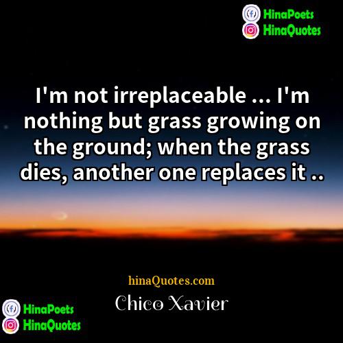 Chico Xavier Quotes | I'm not irreplaceable ... I'm nothing but
